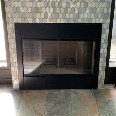 Front view of Fireplace clean up service